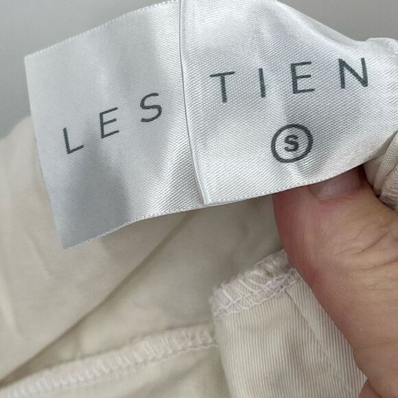 Les Tien Ivory Zip Up Flared High-Rise Straight Leg Cargo Pants Size Small - Picture 7 of 9